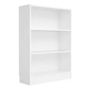 Image of Basic Low Wide Bookcase (2 Shelves) In White