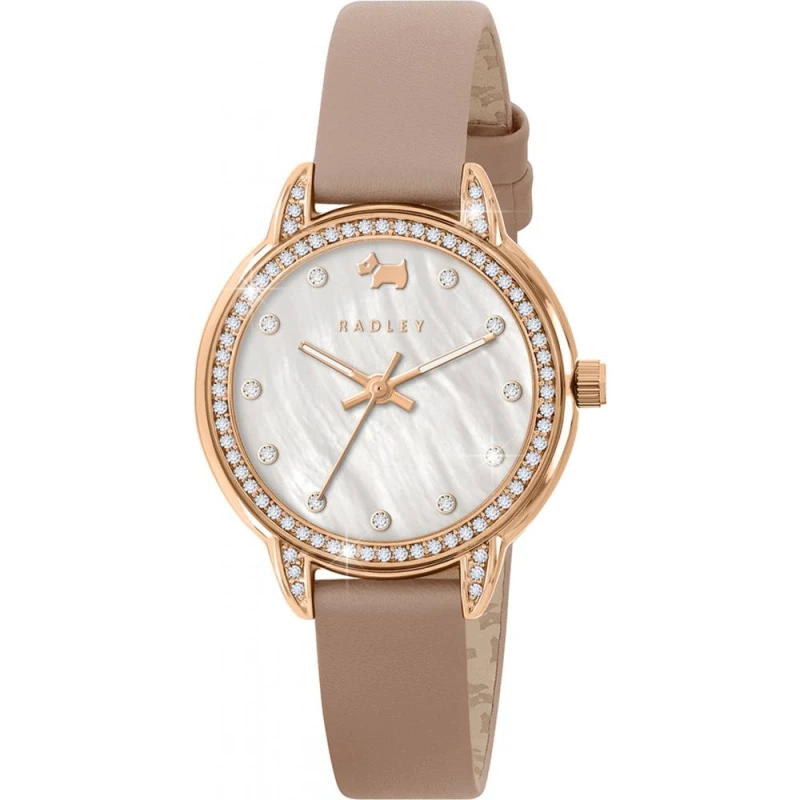 Image of Radley Mother Of Pearl Pink Leather Strap Watch