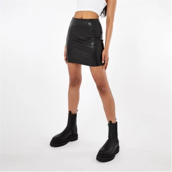 Image of Firetrap PU A Line Mini Skirt - Black