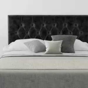 Image of Olivier Upholstered Headboard, Mirazzi Velvet, Black - Headboard 60cm Size Small Double (120x190)