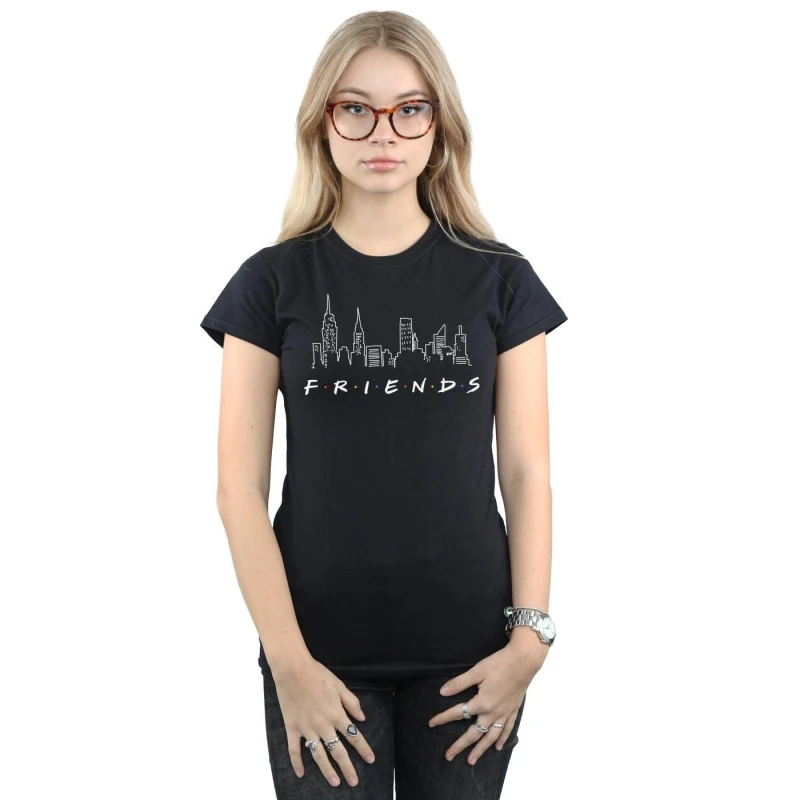 Image of Friends Skyline Logo Cotton T-Shirt Black female
