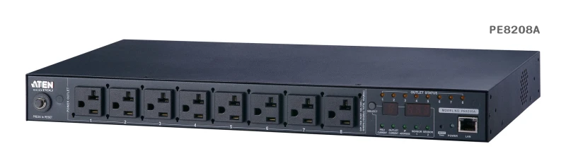 Image of Aten ATEN PE8208AV power distribution unit (PDU) 8 AC outlet(s) 1U Black PE8208AV