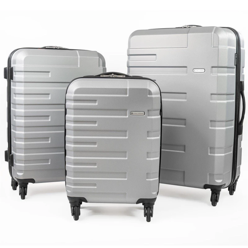 Image of Gino Ferrari Lightweight Suitcase Hard Shell Luggage on Wheels Silver unisex Medium