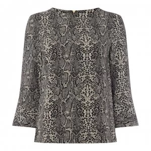 Image of Biba Contour Cuff Shell Blouse - Snake Print