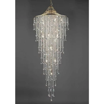 Image of Inina Tall 15 Bulbs E14 pendant light gold / crystal