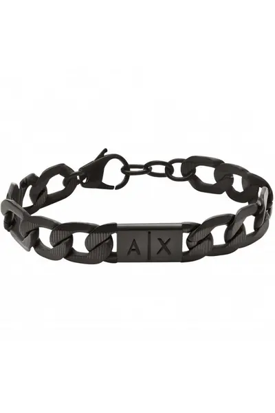 Image of Armani Exchange Jewellery Classic Stainless Steel Bracelet - Axg0079001 Black