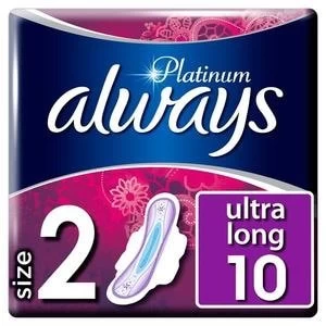 Image of Always Platinum Long Plus Size 2 with Wings Pads x10