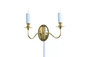 Image of Georgian Polished Brass Candle Wall Lamp