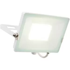 Image of Outdoor IP65 Waterproof Floodlight - 50W Cool White LED - Matt White Aluminium