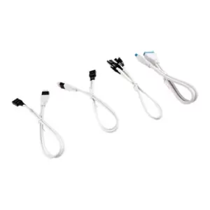 Image of Corsair 30cm White Premium Braided Sleeved Front Panel Extension Kit