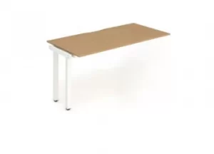 Image of Trexus Bench Desk Single Extension White Leg 1400x800mm Oak Ref BE313