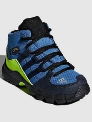 Image of adidas Infant Unisex Terrex Mid GTX I, Navy/Green, Size 4