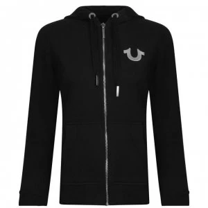 Image of True Religion Jersey Zip Hoodie - Black/Silver