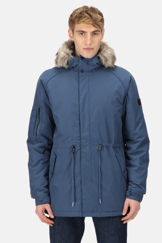 Image of Regatta Regatta Men 'Salinger III' Isotex Waterproof Hiking Parka Jacket in Dark Blue Size: large Dark Blue L Male 5059404843978