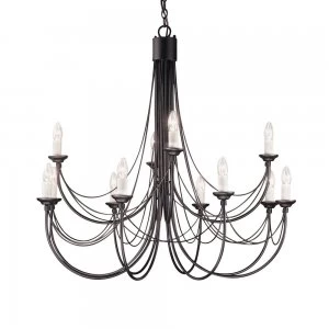Image of 12 Light Candle Chandelier Black
