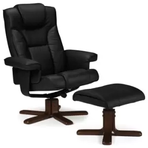 Image of Julian Bowen Malmo Swivel Recliner & Stool - Black