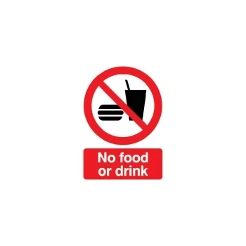 Image of No Food Or Drink Rigid PVC Sign - 210 X 297MM