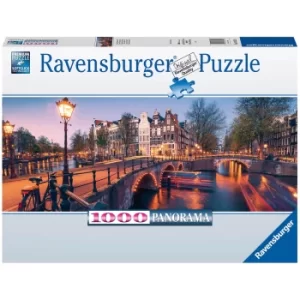 Image of Ravensburger Evening in Amsterdam Panoramic 1000 piece Jigsaw Puzzle