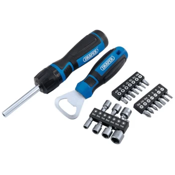 Image of 70443 Ratchet Screwdriver (23 Piece) - Draper