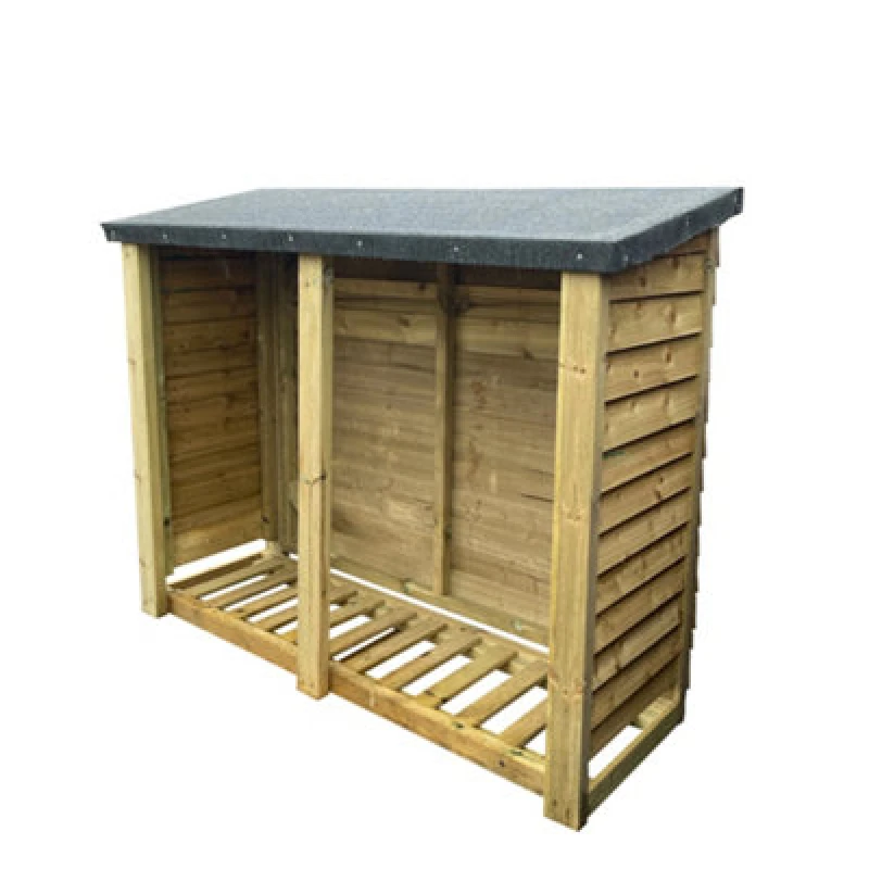 Image of Churnet Valley Garden Furniture Ltd Felted Heavy Duty Log Store - Timber - L67 X W150 X H180 Cm - Minimal Assembly Required