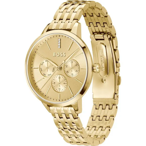 Image of BOSS 1502782 Womens Symphony Gold Dial / Gold-Tone Watch