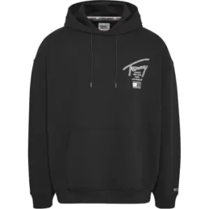 Image of Tommy Jeans Tjm Ovz Aop Back Hoodie - Black