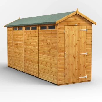 Image of 14x4 Power Apex Security Shed - Brown