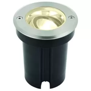 Image of Saxby Hoxton - Outdoor Recessed Ground Light Warm White IP67 6W Matt Black Paint & Brushed Stainless Steel