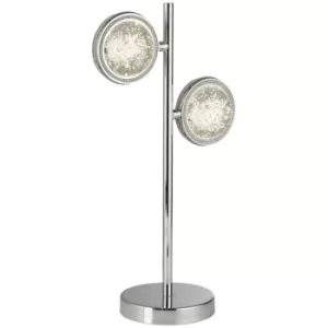 Image of Searchlight Quartz 2 Light Table Lamp, Bubble Glass, Detailed Rim 4000K