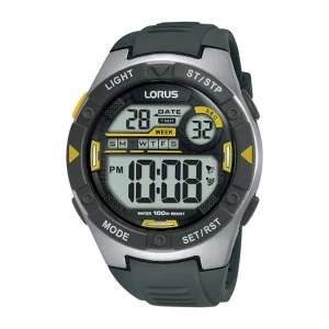 Image of Lorus R2397MX9 Men Digital Watch with Charcoal Grey Soft Silicone Strap