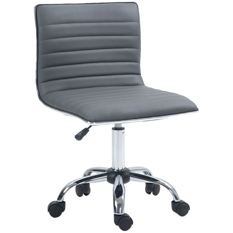 Image of HOMCOM HOMCOM Ergonomic Executive Office Chair Computer Armless Wheels 360 Swivel in Dark Grey Dark Grey One Size Unisex 5056725395117