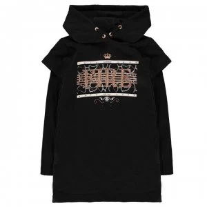 Image of Firetrap Ribbed Hoodie Dress Junior Girls - Jet Black