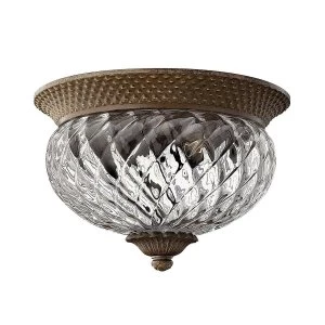 Image of 2 Light Small Semi Flush Ceiling Light Pearl Bronze, E27