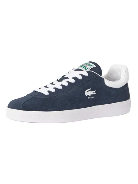 Image of Lacoste Navy / White Baseshot Suede Trainers Navy Male 7 203146UK