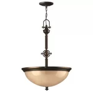 Image of 3 Bulb Ceiling Pendant Light Fitting Olde Bronze LED E27 60W Bulb