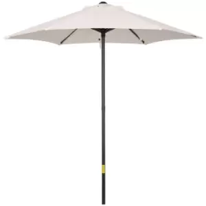 Image of Outsunny 2M Parasol Patio Umbrella Outdoor Sun Shade With 6 Ribs - Cream White