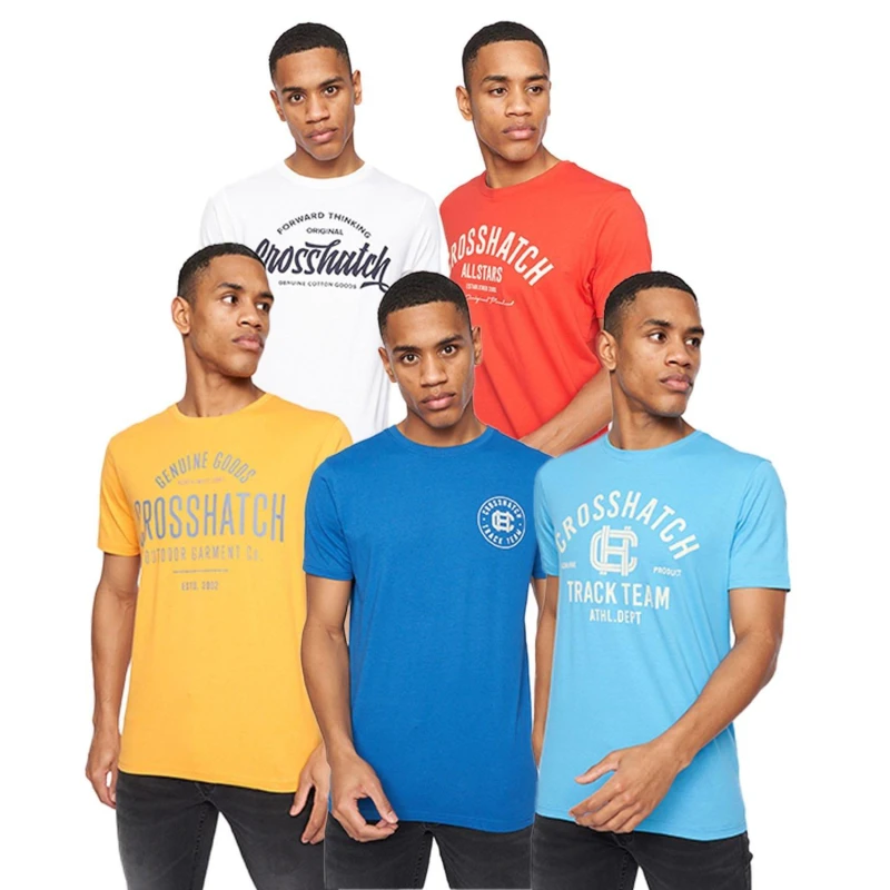 Image of Crosshatch Crosshatch Men Weymouth T-Shirt 5pk Size: large Multi L Male 5059294570251