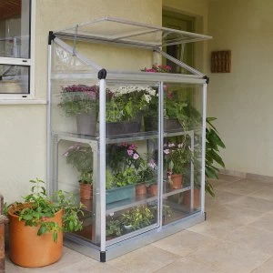 Image of Palram Lean-To Grow House 4 x 2 - Silver/Clear