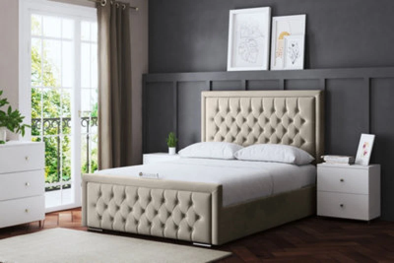 Image of DS LIVING Allegra Cream Upholstered Bed Small Double AM_HILTON_SDB_CRE