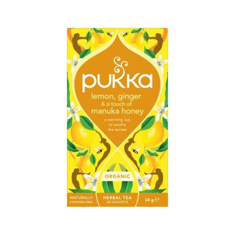 Image of Pukka Organic Lemon Ginger and Manuka Honey Tea Bags (20 Pack) 801543