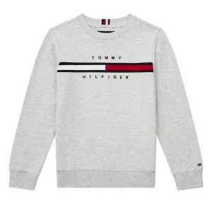 Image of Tommy Hilfiger Boys' Flag Rib Insert Sweatshirt - Light Grey Heather - 10 Years