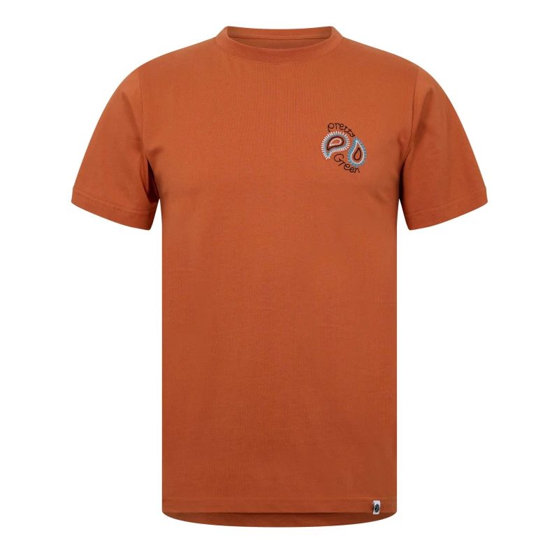 Image of Pretty Green Mens PG Wonderwall Regular Fit T-Shirt Orange male Small