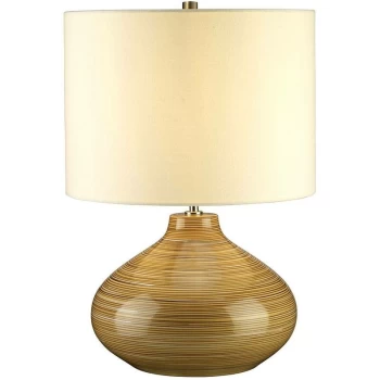 Image of Bailey - 1 Light Table Lamp Wood Effect, E27 - Elstead