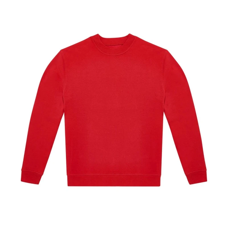 Image of B&C Mens ID.332 Crew Neck Sweatshirt in Red Size: XS Red Male XS