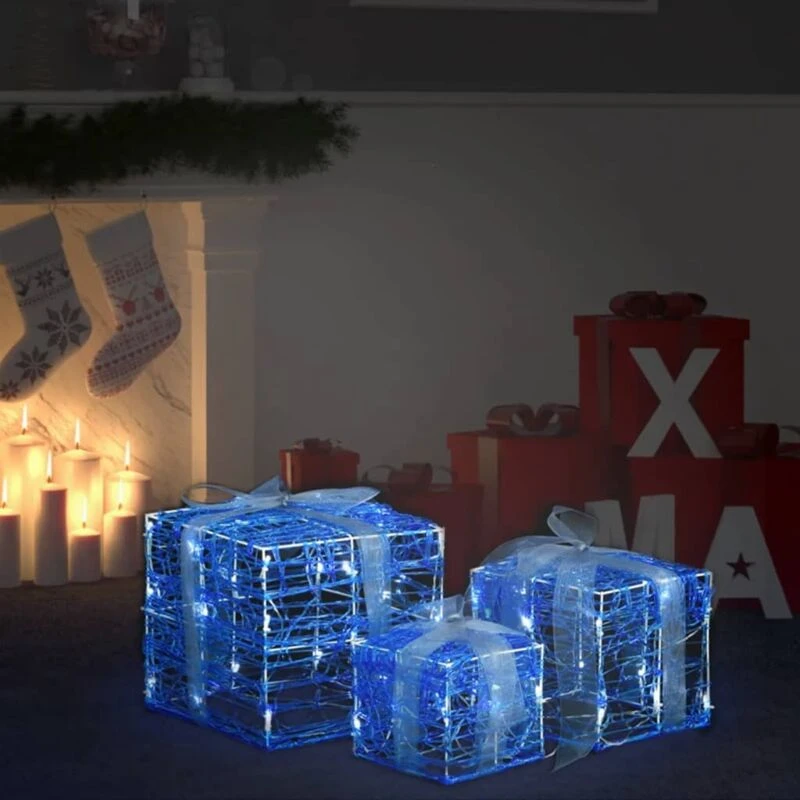 Image of VIDAXL Vidaxl - Decorative Acrylic Christmas Gift Boxes 3 pcs Cold White 8720286434130