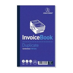 Image of Challenge Taped Duplicate Book Carbonless Invoice without VAT 100 Sets 210x130mm Pack of 5