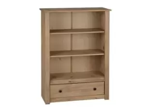 Image of Seconique Panama Waxed Pine 1 Drawer Bookcase