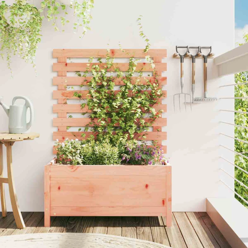 Image of vidaXL Garden Planter w/ Rack 79x39.5x114cm Solid Wood Douglas, Brown 832524