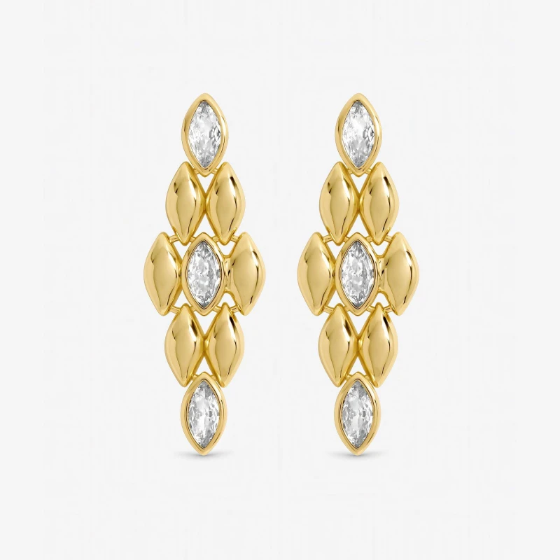 Image of Jon Richard Gold Plated and Crystal Earrings Stud Earrings One Size Gold 71697410000