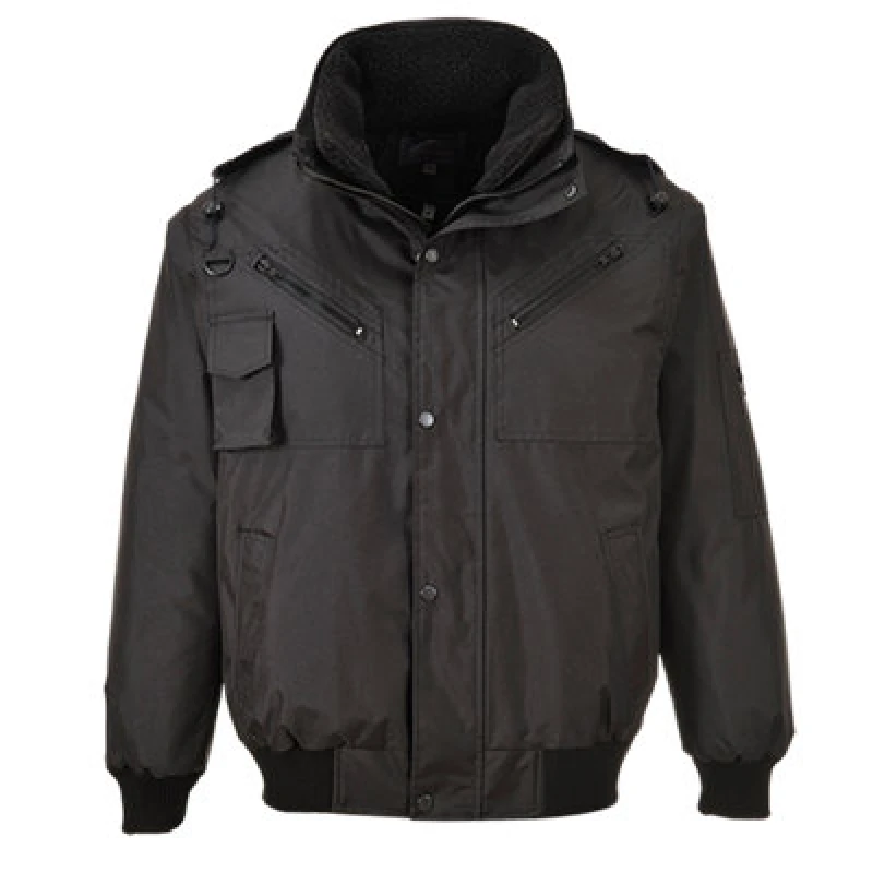 Image of Oxford Weave 300D 4 in 1 Waterproof Bomber Jacket F465BKRS Colour: Black